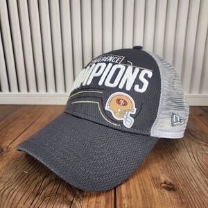 Conference Champions San Francisco 49ers Hat Cap New Era 9forty Mens Mesh Gray